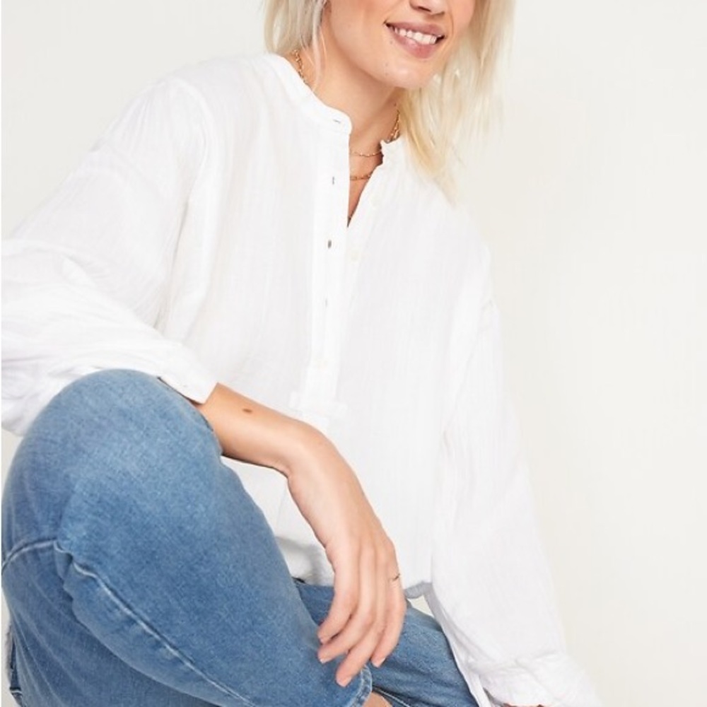 Women's White Blouse 100% linen